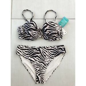 H&M Swim Multicolor Print Bikini Set Swimsuit 34C/6